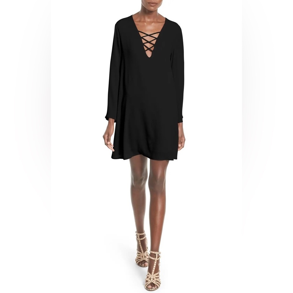 Astr Black Long Sleeve Dress